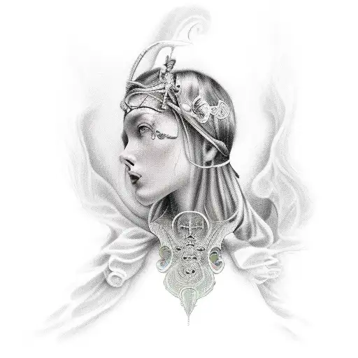 renaissance femme enfant tattoo design idea