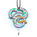 A ballpython snake wrapped around a Moana necklace tattoo design idea