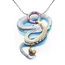 A ballpython snake wrapped around a Moana necklace tattoo design idea