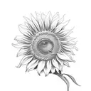 sunflower with smiley tattoo design idea