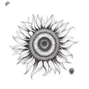 sunflower with smiley tattoo design idea