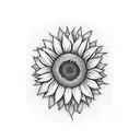sunflower with smiley tattoo design idea