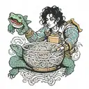 Michael Jackson Ramen and Turtles  tattoo design idea