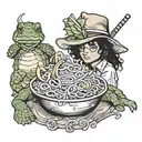 Michael Jackson Ramen and Turtles  tattoo design idea