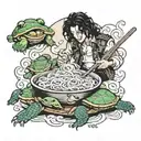 Michael Jackson Ramen and Turtles  tattoo design idea