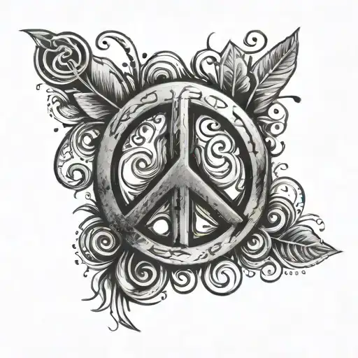 Peace sign tattoo design idea