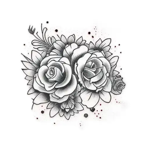 long sexy flowers down woman's spine tattoo design idea