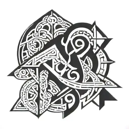 anglo saxon runes tattoo design idea