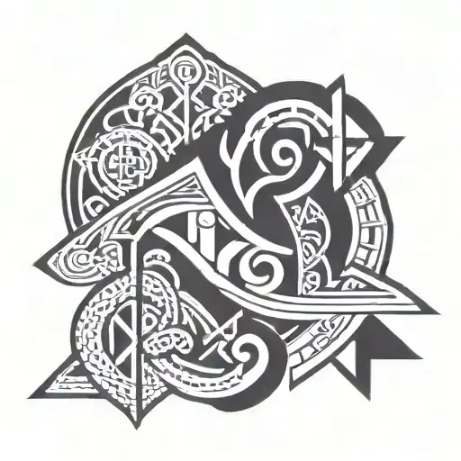 anglo saxon runes tattoo design idea