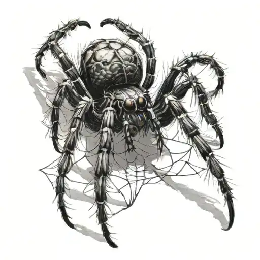 spider crawling tattoo design idea