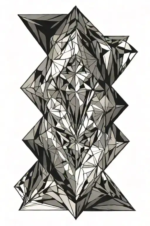 a realistic diamond whose shadow is a christian orthodox cross tattoo design idea