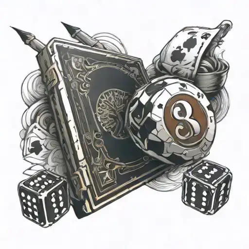 Incorporate elements of gambling and Counter Strike into a tattoo design that symbolizes risk and strategy tattoo design idea