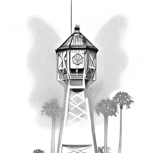 Santa Ana Ca water tower tattoo design idea