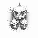 smile now cry later in skulls tattoo design idea