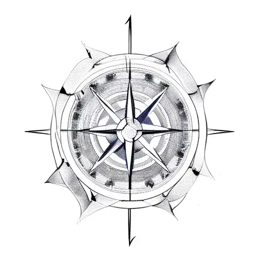 vegvisit symbols around a nautical compass tattoo design idea