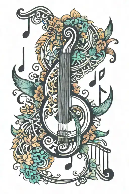Persian music notes tattoo design idea
