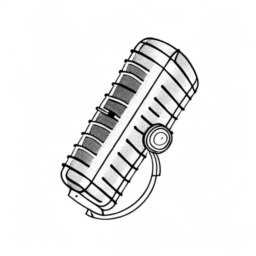microphone cello piano tattoo design idea