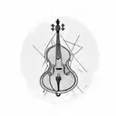 microphone cello piano tattoo design idea