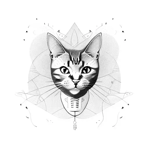 A silhouette of Jão with a microphone shaped like a cat tattoo design idea