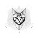 A silhouette of Jão with a microphone shaped like a cat tattoo design idea