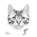 A silhouette of Jão with a microphone shaped like a cat tattoo design idea