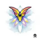 flor de loto con mariposa  tattoo design idea