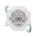 flor de loto con mariposa  tattoo design idea