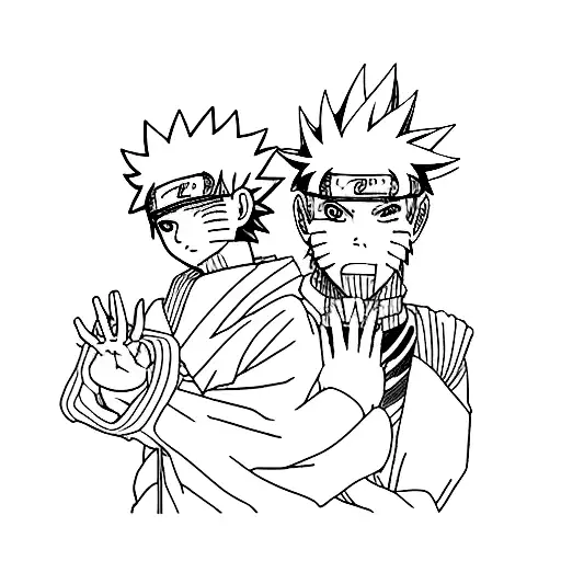 Naruto and baby Kurama tattoo design idea