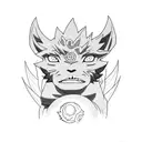 Naruto e baby kurama tattoo design idea