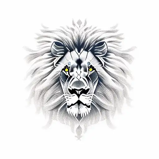 Lion and Zeus god tattoo design idea