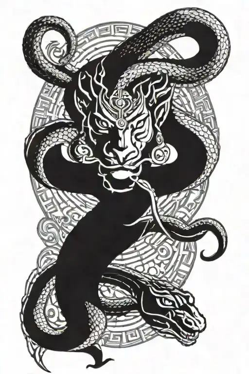 Make a tattoo design for fore arm with shiva snake and covered glowers with 888 tattoo design idea
