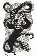 Make a tattoo design for fore arm with shiva snake and covered glowers with 888 tattoo design idea