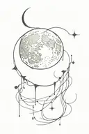 moon, blood, dark tattoo design idea