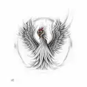 realistic phoenix angry and breathing fire tattoo design idea