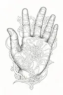 Child's hand and name Steffan  tattoo design idea