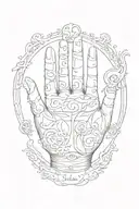 Child's hand and name Steffan  tattoo design idea