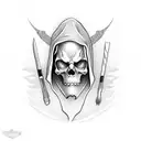 Grim Reaper with hood  tattoo design idea