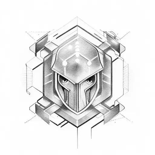 cyberware 3d arm tattoo design idea