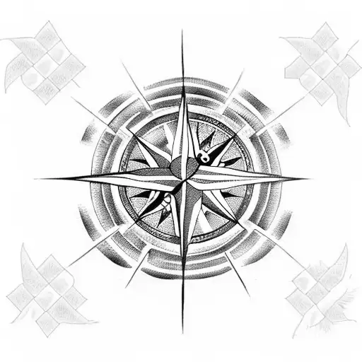 Combine the maltese cross and a compass rose in a unique design tattoo design idea