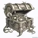 treasure chest tattoo design idea