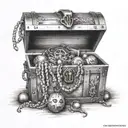 treasure chest tattoo design idea