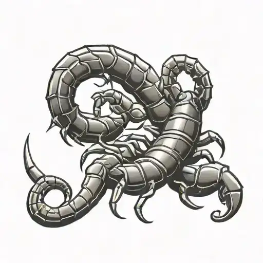 a scorpion made with the letters R C A tattoo design idea