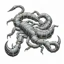 a scorpion made with the letters R C A tattoo design idea