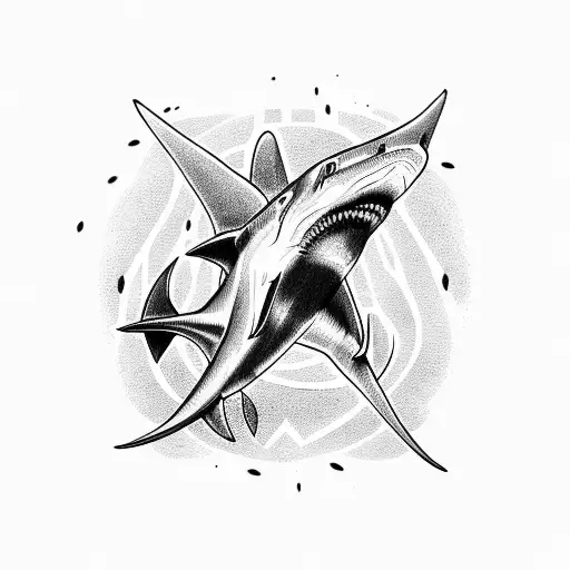 hammer shark tattoo design idea