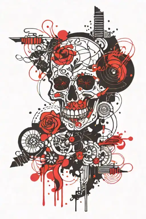 romania traditional embrodery tattoo design idea