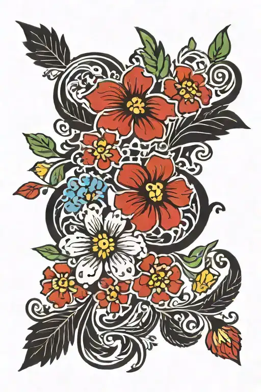 romania traditional embrodery tattoo design idea