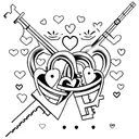 matching lock and key couple tattoos that shows love  tattoo design idea