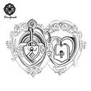 matching lock and key couple tattoos that shows love  tattoo design idea
