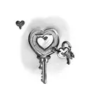 matching lock and key couple tattoos that shows love  tattoo design idea