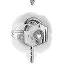 matching lock and key couple tattoos that shows love  tattoo design idea